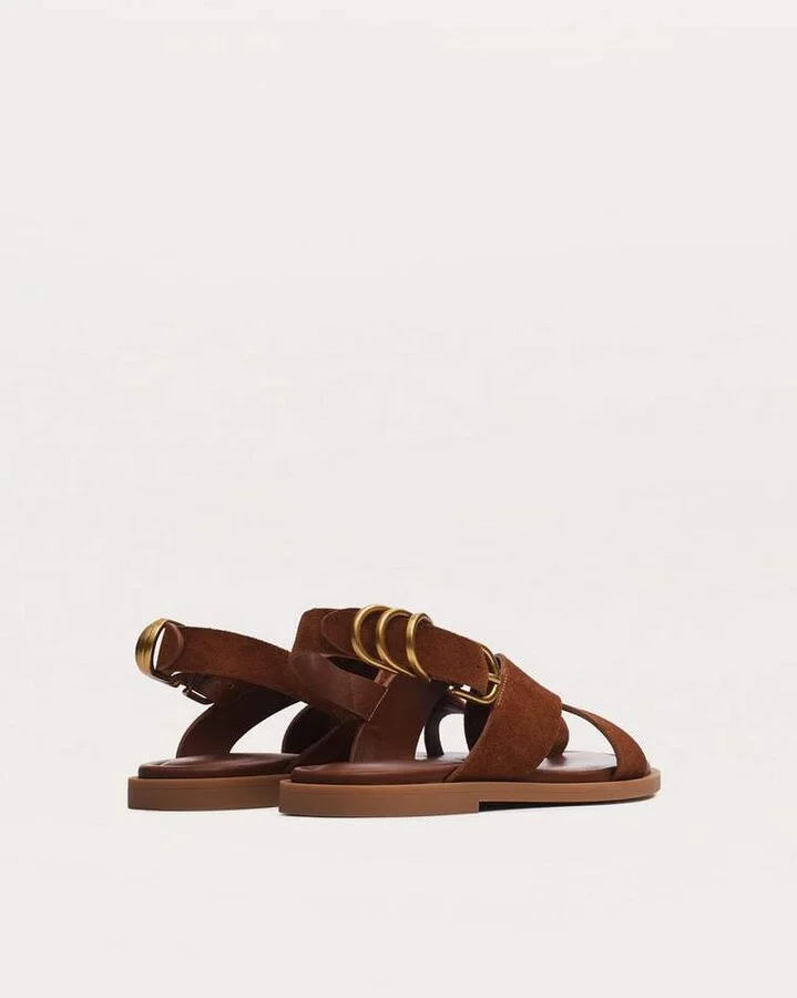 Gia Suede Crossover Sandals - Image 3