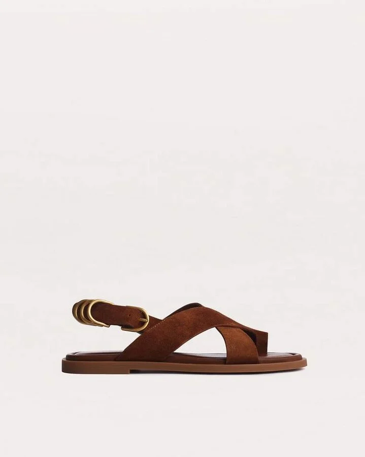 Gia Suede Crossover Sandals - Image 4