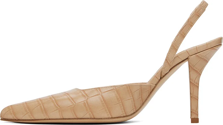 GIABORGHINI Beige Octavie Croc Heels - Image 3