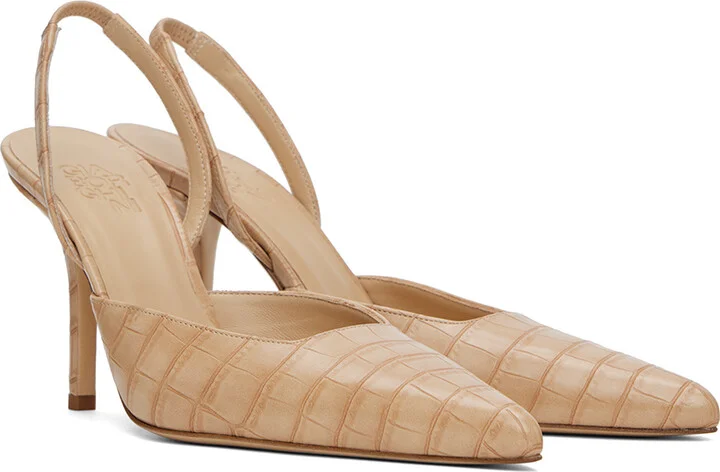 GIABORGHINI Beige Octavie Croc Heels - Image 4