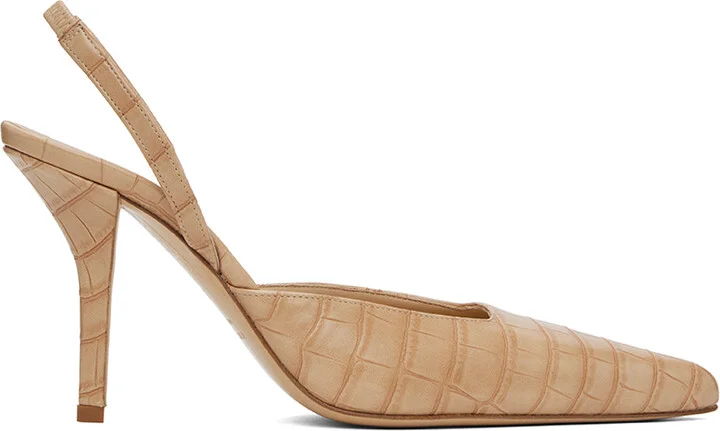 GIABORGHINI Beige Octavie Croc Heels