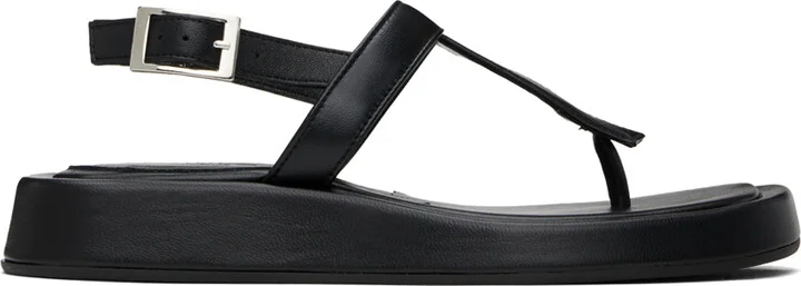 GIABORGHINI Black Lizette Sandals
