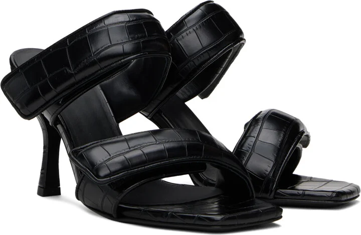 GIABORGHINI Black Perni 03 Croc Heeled Sandals - Image 4