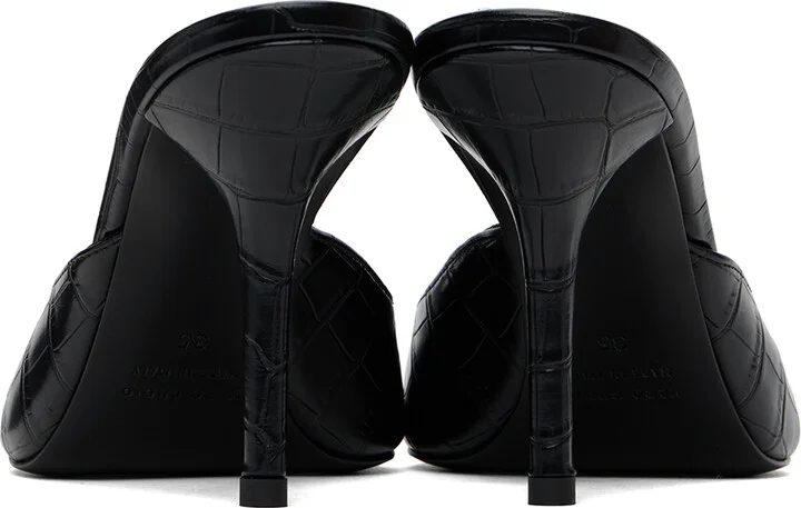 GIABORGHINI Black Perni 04 Croc Heeled Sandals - Image 2