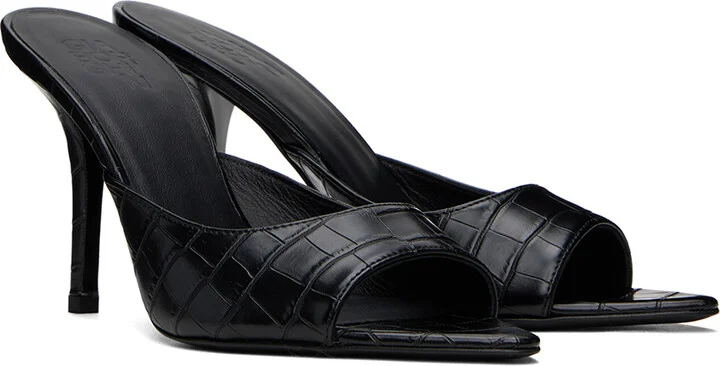 GIABORGHINI Black Perni 04 Croc Heeled Sandals - Image 4