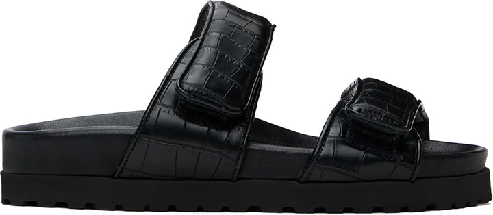 GIABORGHINI Black Perni 11 Croc Sandals