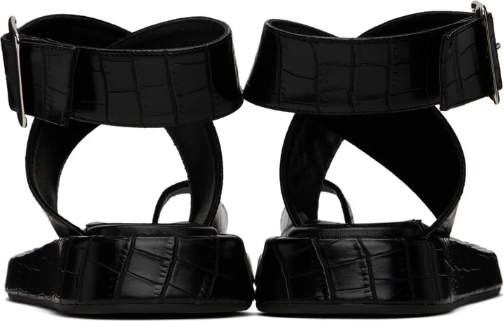 GIABORGHINI Black Roxanne Croc Sandals - Image 2