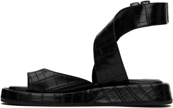 GIABORGHINI Black Roxanne Croc Sandals - Image 3