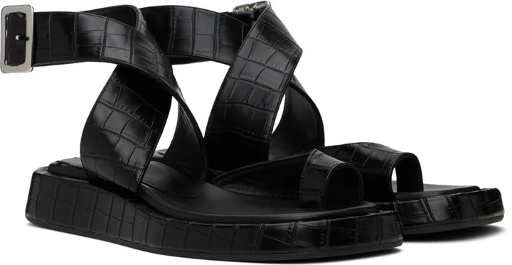GIABORGHINI Black Roxanne Croc Sandals - Image 4