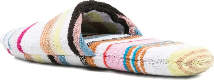 Giacomo striped cotton slippers - Image 3
