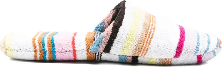 Giacomo striped cotton slippers