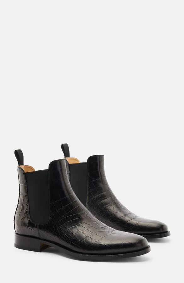 Black - Croco-Printed Calf