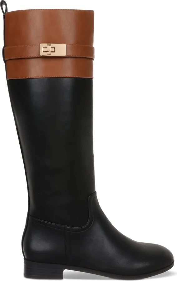 Giani Bernini Women's Taharahh Memory Foam Knee High Riding Boots, Created for Macy's - Black / Brown Smooth - Image 2