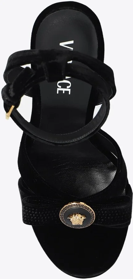 Gianni Bow 140 Velvet Platform Sandals - Image 3