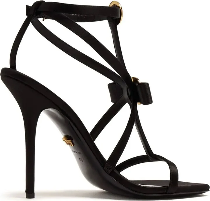 Gianni Ribbon 110mm satin sandals - Image 3