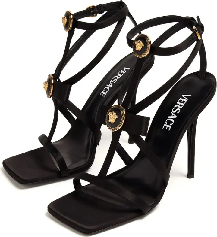 Gianni Ribbon 110mm satin sandals - Image 4