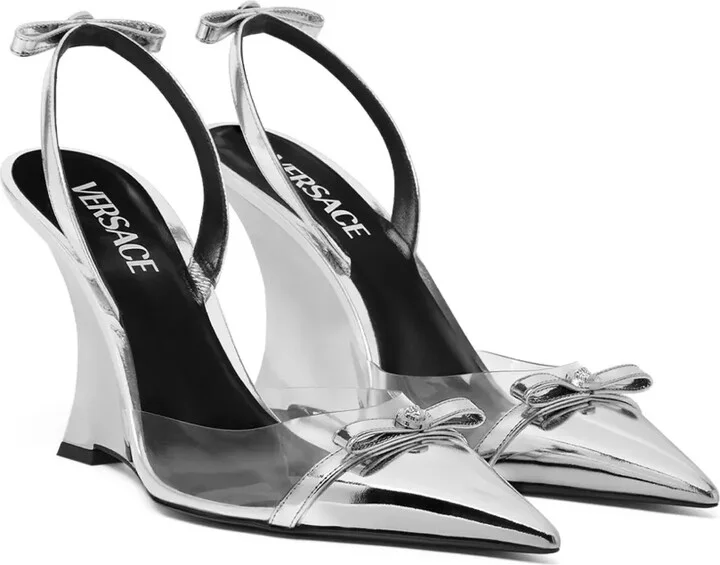 Gianni Ribbon 95mm wedge pumps - Image 2