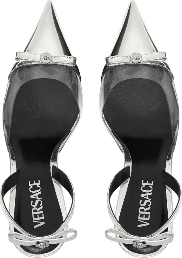 Gianni Ribbon 95mm wedge pumps - Image 4