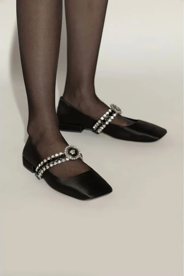 Gianni Ribbon crystal ballerina shoes - Image 2