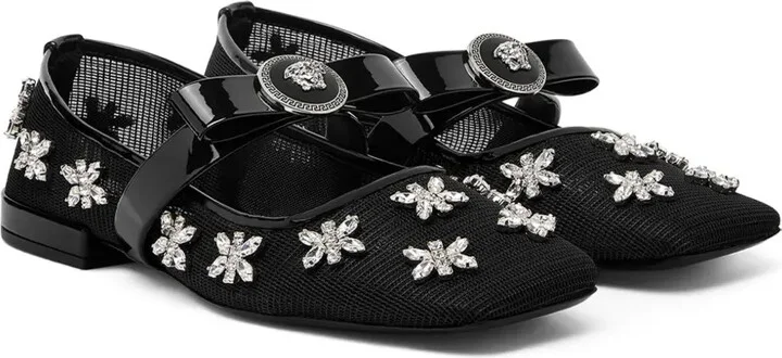 Gianni Ribbon crystal-embellishment ballerina shoes - Image 2