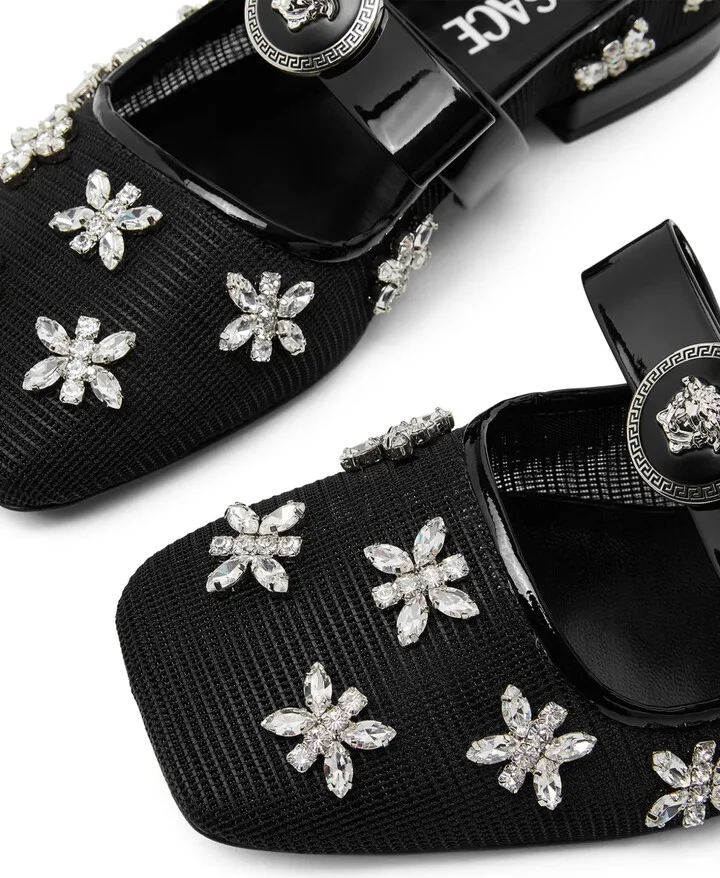 Gianni Ribbon crystal-embellishment ballerina shoes - Image 4