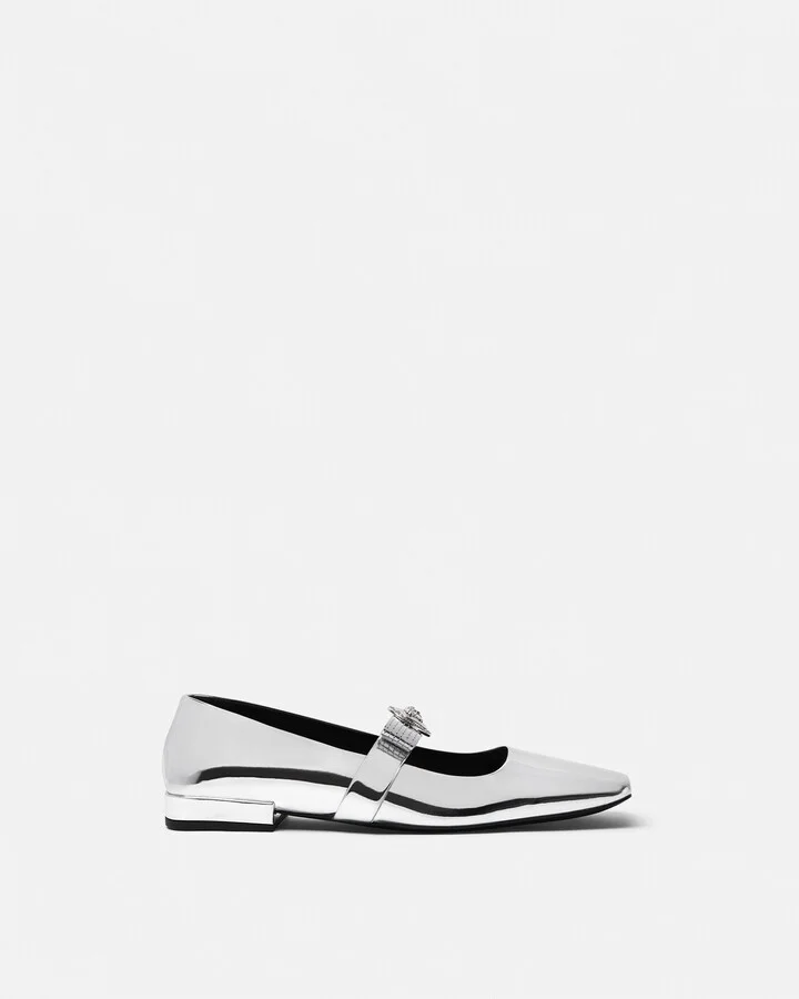 Gianni Ribbon Metallic Ballerinas
