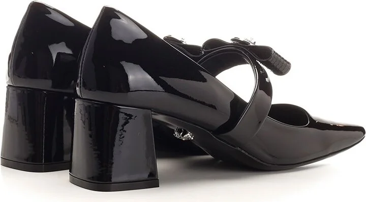 'gianni Ribbon' Square Toe Pumps - Image 3