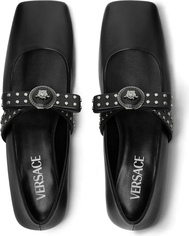 Gianni Ribbon studded ballerina shoes - Image 3