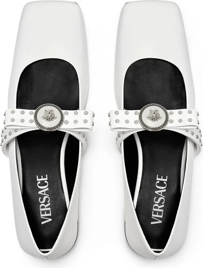 Gianni Ribbon studded ballerina shoes - Image 3