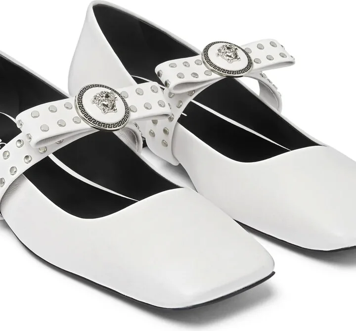 Gianni Ribbon studded ballerina shoes - Image 4