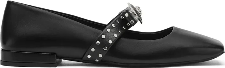 Gianni Ribbon studded ballerina shoes