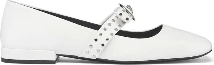 Gianni Ribbon studded ballerina shoes