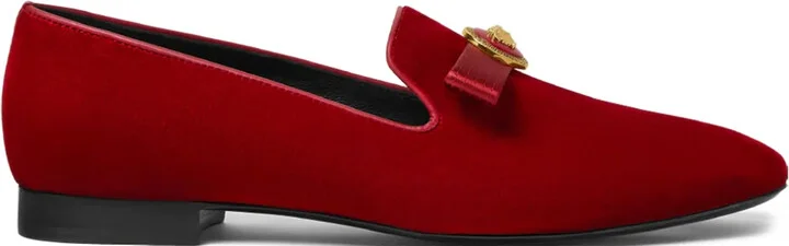 Gianni Ribbon velvet slippers