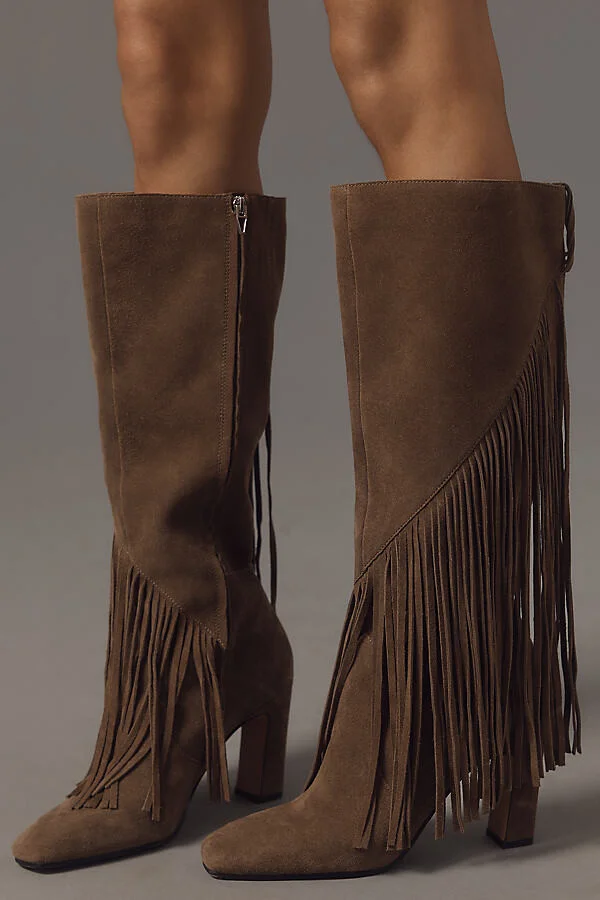Giano Suede Fringe Boots - Image 4