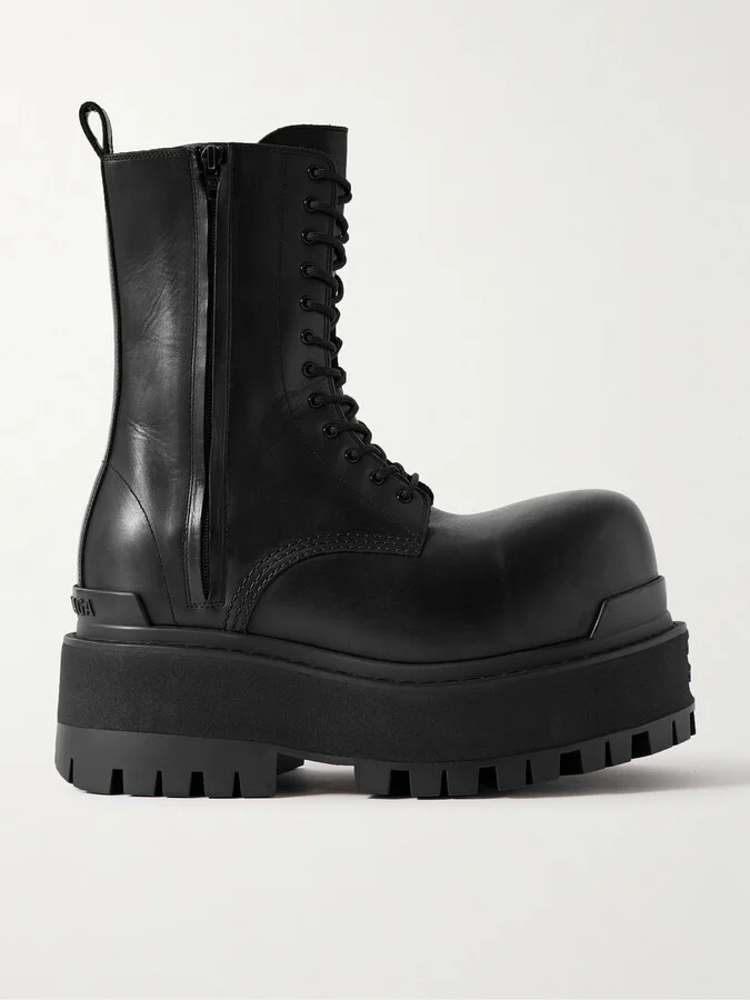 Giant Logo-Embellished Leather Boots