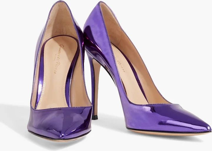 Gianvito 105 mirrored-leather pumps - Image 2