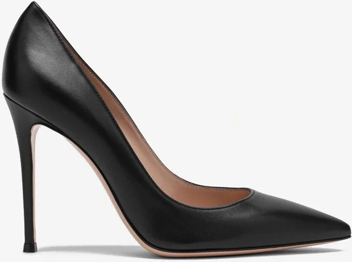 Gianvito 105 Pointed-Toe Leather Pumps