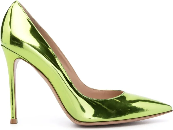 Gianvito 105mm metallic-effect pumps