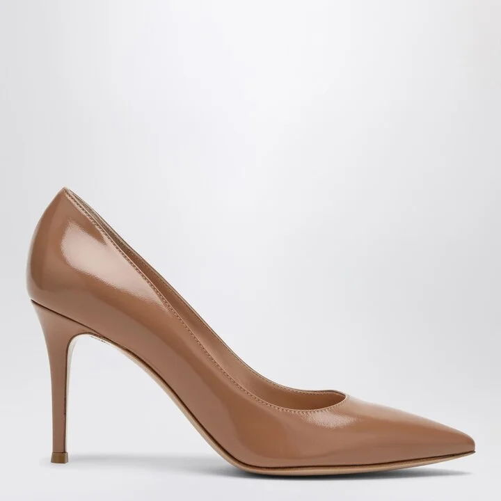 Gianvito 85 pumps in caramel-coloured leather