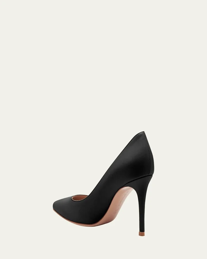 Gianvito 85 Vitello Leather Point-Toe Pumps - Image 4