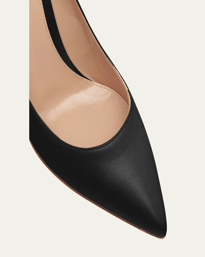 Gianvito 85 Vitello Leather Point-Toe Pumps - Image 8