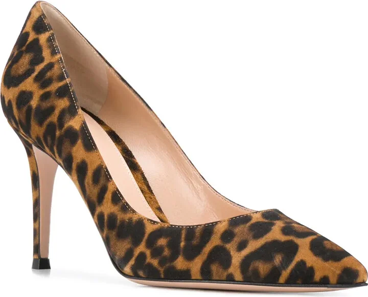 Gianvito 85mm leopard-print pumps - Image 2