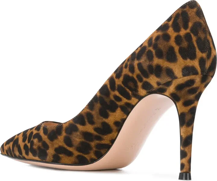 Gianvito 85mm leopard-print pumps - Image 3