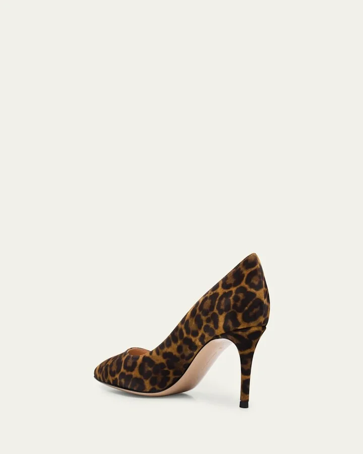 Gianvito Leopard-Print Suede Pumps - Image 5