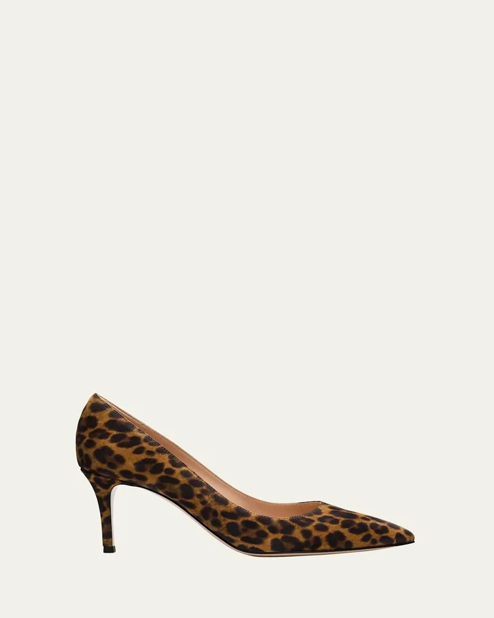 Gianvito Leopard-Print Suede Pumps