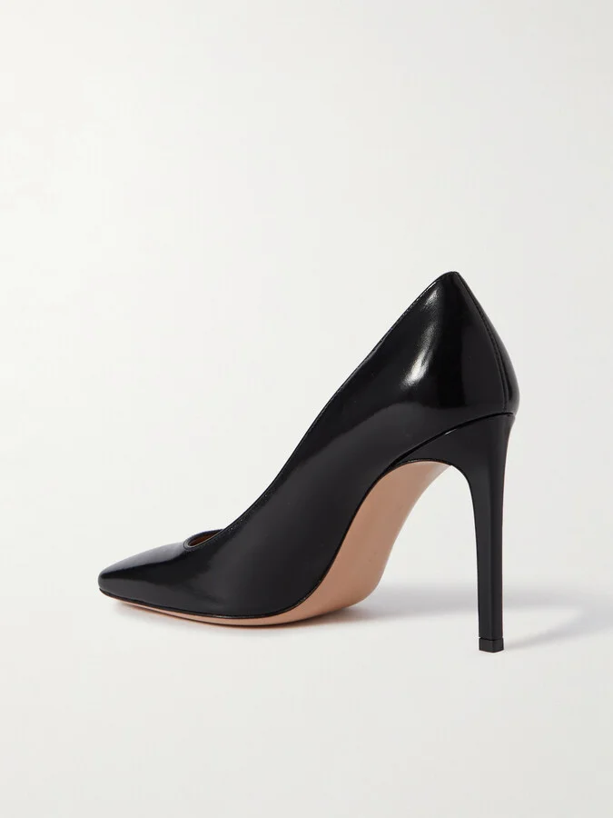 Gianvito Rossi - 100 Glossed-leather Pumps - Black - Image 3