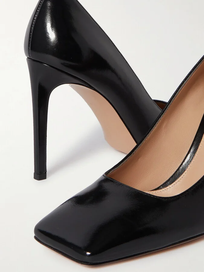 Gianvito Rossi - 100 Glossed-leather Pumps - Black - Image 4