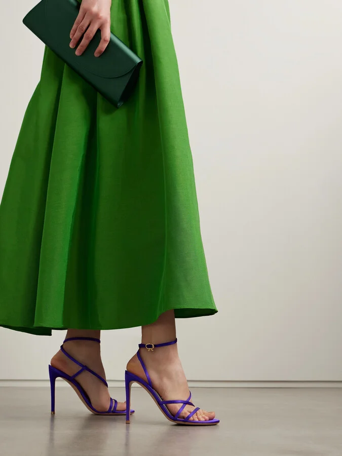 Gianvito Rossi - 105 Satin Sandals - Blue - Image 2