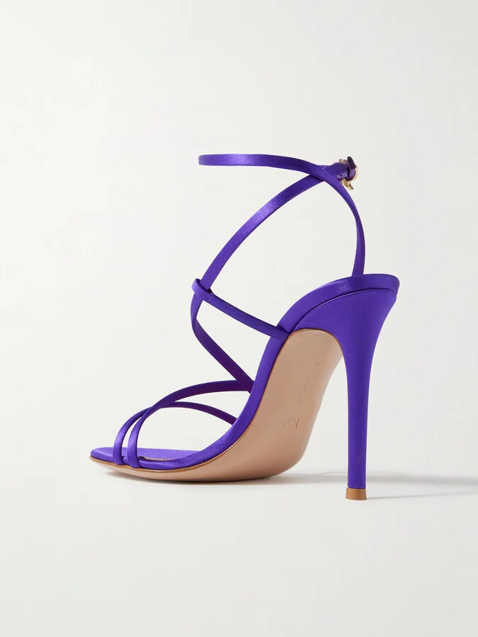 Gianvito Rossi - 105 Satin Sandals - Blue - Image 3
