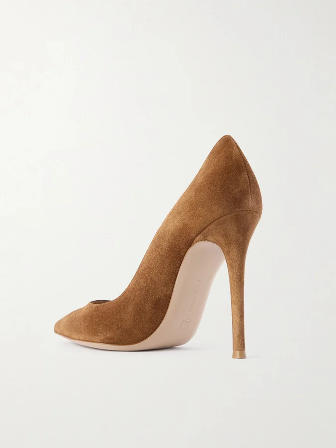 Gianvito Rossi - 105 Suede Pumps - Brown - Image 3